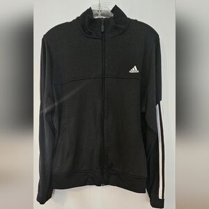 Adidas Black White Long Sleeves Zip-Up Men's Nylon Pockets Size XL